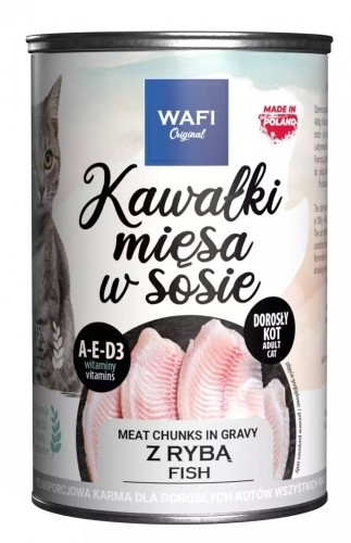 WAFI Meat chunks in gravy Fish - wet cat food - 415 g image 1