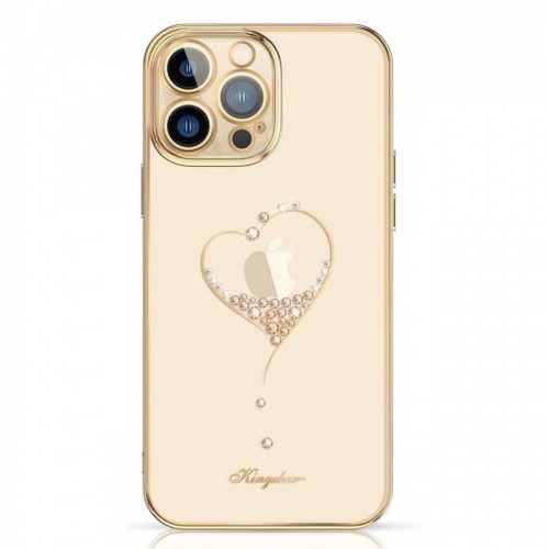 Kingxbar Wish Series silicone case with crystals for iPhone 15 Pro - gold image 1