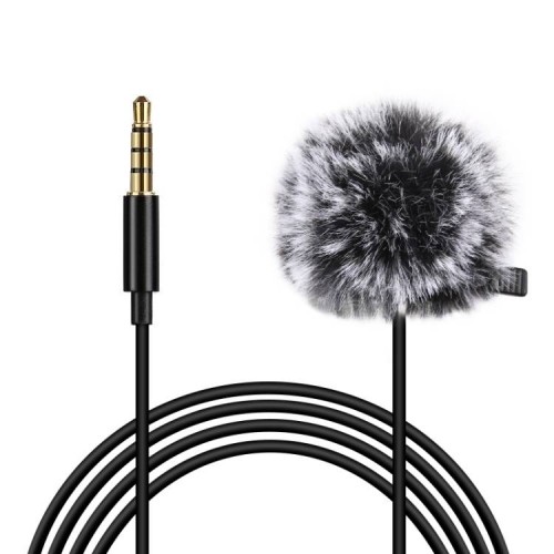 Puluz Jack Lavalier Wired Condenser Recording Microphone 1.5m jack 3.5mm PU424 image 1