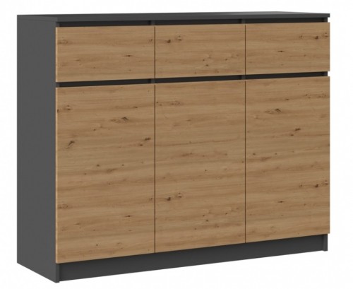 Top E Shop 3D3S chest of drawers 120x40x97 cm, anthracite/artisan image 1