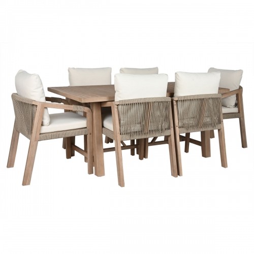 Стол и 6 стула Home ESPRIT Коричневый Бежевый древесина акации 170 x 90 x 75 cm image 1