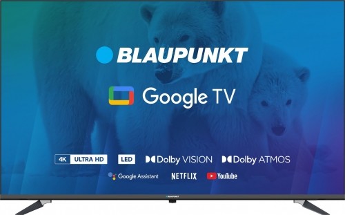 TV 55" Blaupunkt 55UBG6000S 4K Ultra HD LED, GoogleTV, Dolby Atmos, WiFi 2,4-5GHz, BT, black image 1