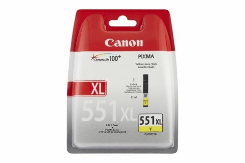 Tintes kasete Canon CLI-551Y XL, dzeltena (P) image 1