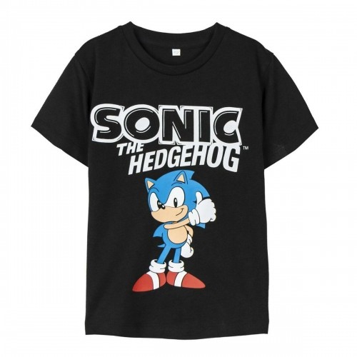 Krekls ar Īsām Piedurknēm Bērniem Sonic Melns image 1