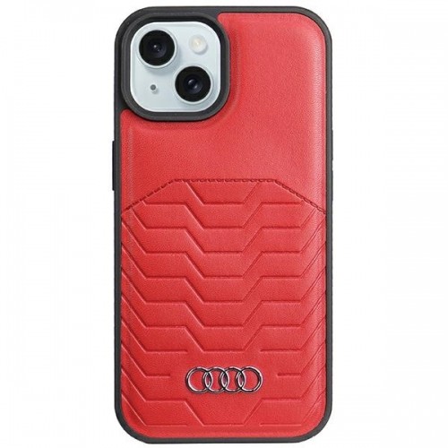 Audi Synthetic Leather MagSafe iPhone 15 | 14 | 13 6.1" czerwony|red hardcase AU-TPUPCMIP15-GT|D3-RD image 1
