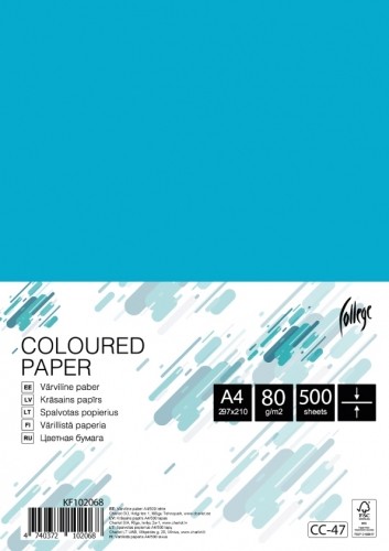 Бумага для офисной техники College, цветная A4/80г/500л, голубое озеро image 1