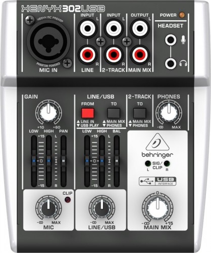 Behringer X302USB audio mixer 5 channels image 1