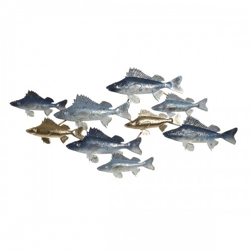 Настенный декор Home ESPRIT Синий Позолоченный Средиземноморье Рыбы 118 x 6,5 x 58 cm image 1