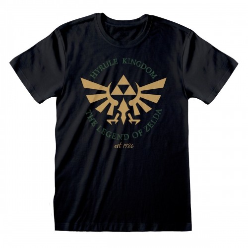 Unisex Krekls ar Īsām Piedurknēm The Legend of Zelda Hyrule Kingdom Crest Melns image 1