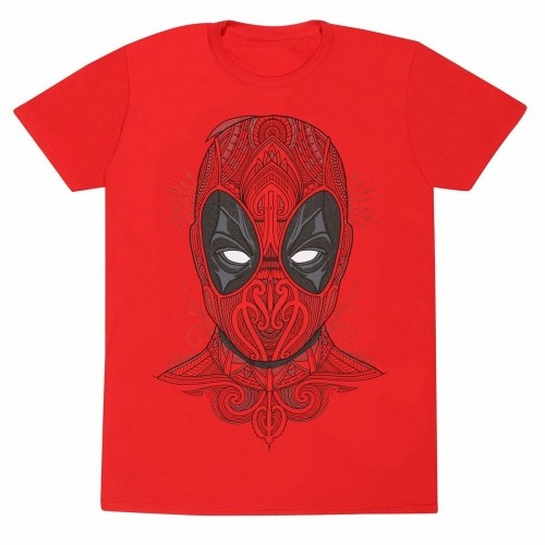 Krekls ar Īsām Piedurknēm Deadpool Tattoo Style Sarkans Unisekss image 1