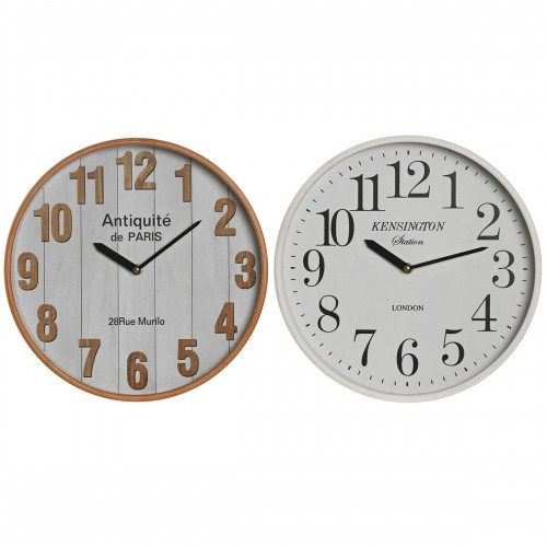 Настенное часы Home ESPRIT Белый Стеклянный Деревянный MDF 32 x 4,5 x 32 cm (2 штук) image 1