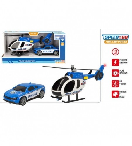 Color Baby Policijas komplekts (mašīna un helikopters) ar skaņu un gaismu 3+ CB47516 image 1