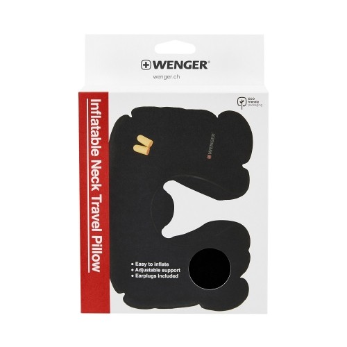WENGER INFLATABLE NECKTRAVEL PILLOW WITH EARPLUGS image 1