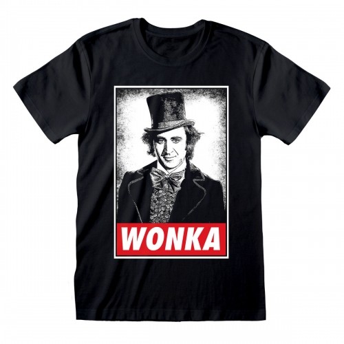 Unisex Krekls ar Īsām Piedurknēm Willy Wonka Wonka Melns image 1