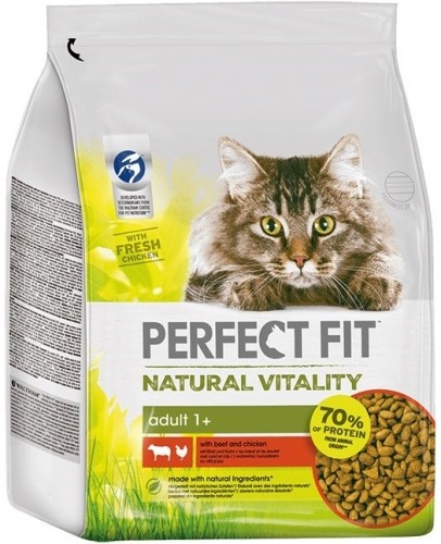 PERFECT FIT Natural Vitality sucha karma dla kota wołowina i kurczak 2,4 kg image 1