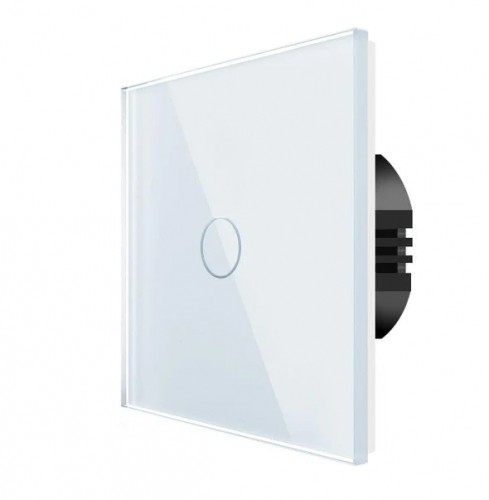 Spring One Gang, One Way Touch Switch, Glass White image 1