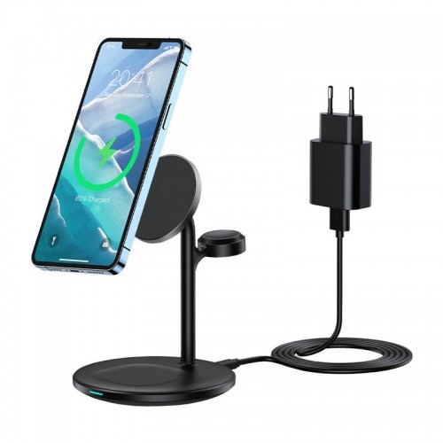 Wireless charger Choetech with stand 3in1 (black) image 1