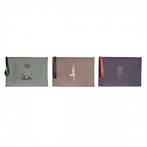 Tualetes soma DKD Home Decor Brūns Zaļš Bordo Canvas Yoga 31 x 1 x 21 cm (3 gb.) image 1