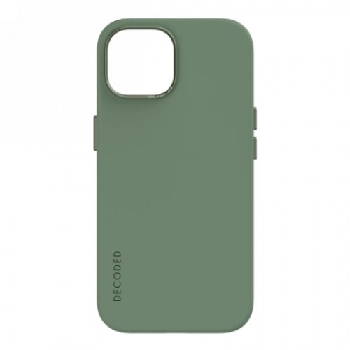 Decoded - silicone protective case for iPhone 15 compatible with MagSafe (sage leaf green) image 1