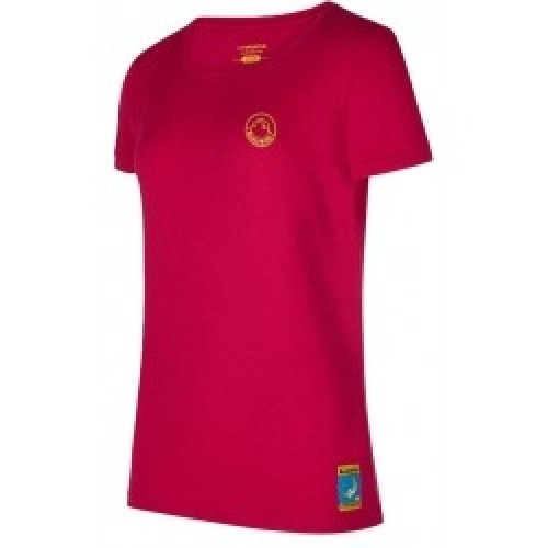 La Sportiva Krekls CLIMBING on the MOON T-Shirt W L Fuscia/Giallo image 1