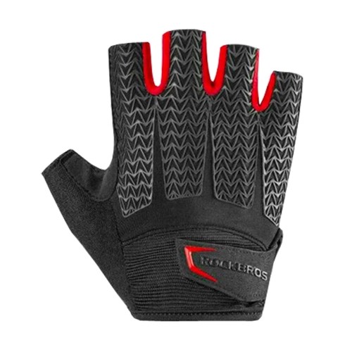 Rockbros S169BR XL cycling gloves with gel inserts - black and red image 1