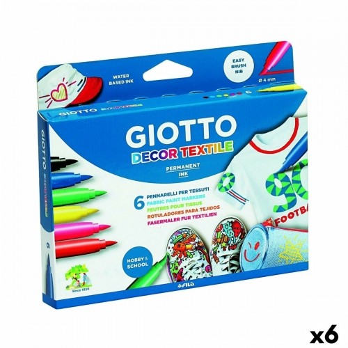 Набор маркеров Giotto Decor Textile Разноцветный (6 штук) image 1
