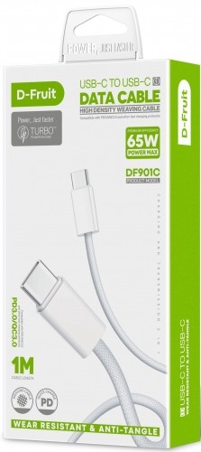 D-Fruit cable USB-C - USB-C 1m, white (DF901C) image 1