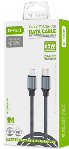 D-Fruit cable USB - C-USB-C 1m, grey (DF440C) image 1