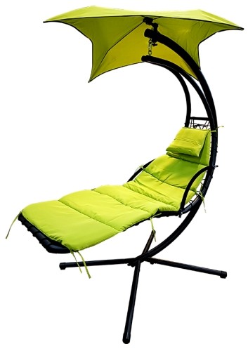 Besk Krēsls ar saulessargu zaļš image 1