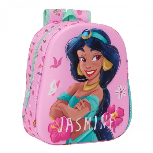 3D Bērnu soma Disney Princess Jasmine Rozā 27 x 33 x 10 cm image 1