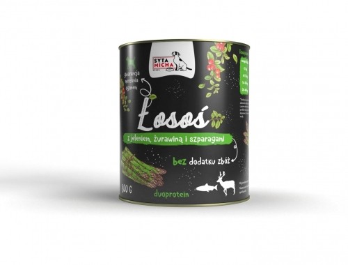 SYTA MICHA Salmon with deer, cranberries and asparagus - wet dog food - 800g image 1