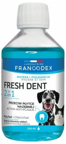 FRANCODEX Fresh dent - płyn do higieny jamy ustnej dla psów i kotów 250 ml image 1