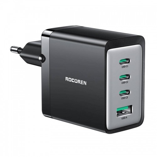 Wall charger GaN Rocoren 3x USB-C, 1x USB, 67W (black) image 1