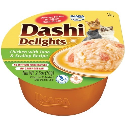 INABA Dashi Delights chicken tuna & scallop bouillon - cat treat - 70g image 1