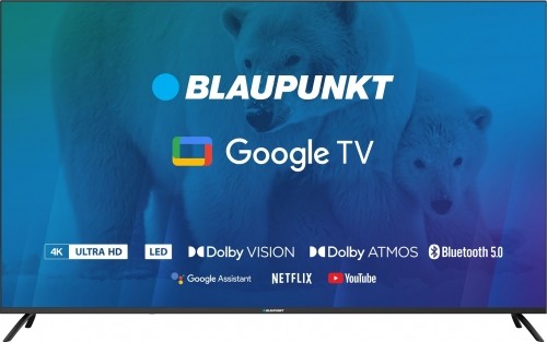 TV 65" Blaupunkt 65UBG6000S 4K Ultra HD LED, GoogleTV, Dolby Atmos, WiFi 2,4-5GHz, BT, black image 1