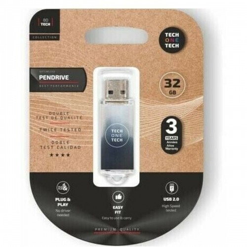 USB Zibatmiņa Tech One Tech Be B&W 32 GB image 1