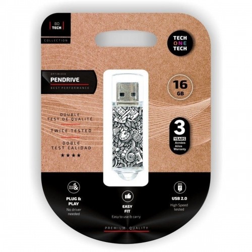 USB Zibatmiņa Tech One Tech Art-Deco 16 GB image 1