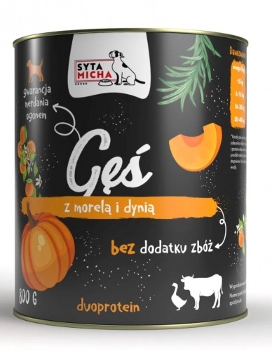 SYTA MICHA Goose with apricots and pumpkin - wet dog food - 800g image 1