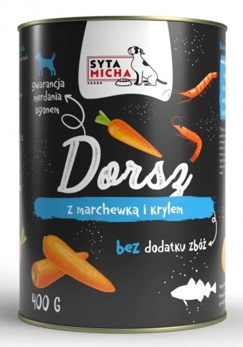 SYTA MICHA Cod with carrot and krill - wet dog food - 400g image 1