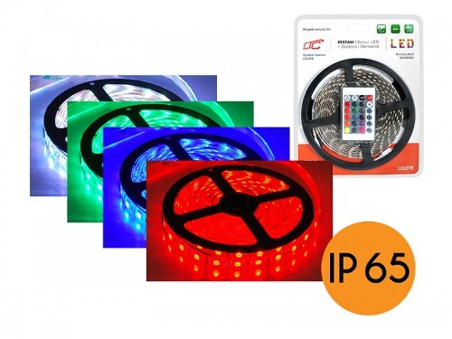Eco Light PS komplekts: RGB LED virtene IP65, 300 SMD5050 LED, 5m + kontrolieris + barošanas bloks, RGB. image 1