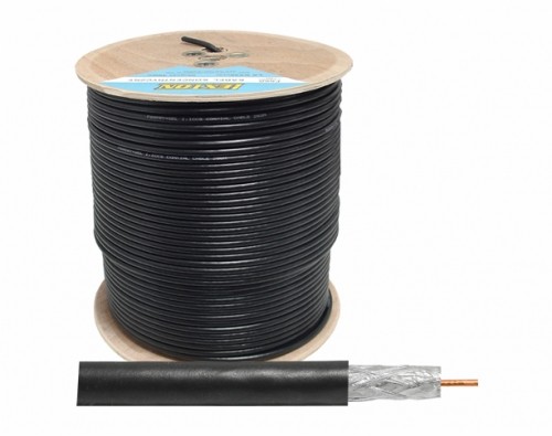 Lexton Koaksiālais kabelis F660 + želeja 1.1CCS+64x0.12ALU 300 m, melns. image 1