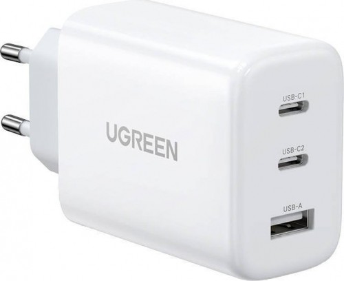 Ugreen charger CD275 wall charger  2x USB-C  1x USB  65W (white) image 1