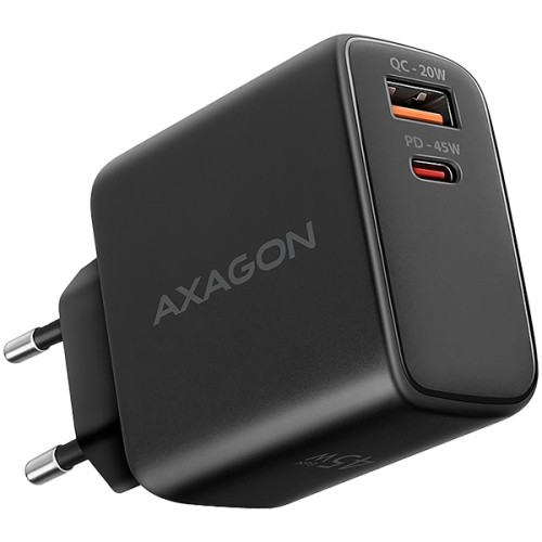 AXAGON ACU-PQ45 wall charger QC3.0,4.0/AFC/FCP/PPS/Apple + PD type-C, 45W, black image 1