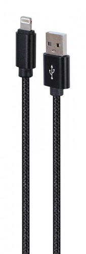 Gembird CCDB-mUSB2B-AMLM-6 Cotton braided 8-pin cable with metal connectors, 1.8 m, black image 1