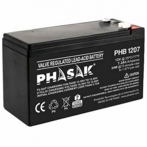 Baterija Nepārtrauktās Barošanas Sistēma Barošanas Sistēma UPS Phasak PHB 1207 12 V image 1