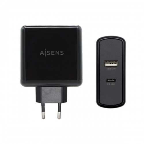 Автомобильное зарядное устройство с USB-портами Aisens ASCH-2PD45A-BK 57 W Чёрный USB-C image 1