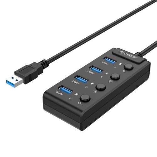 Orico  USB 3.0. Hub with switches, 5x USB (black) image 1