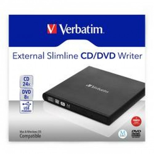 Ārējais Ierakstītājs Verbatim Slimline CD/DVD 24x image 1