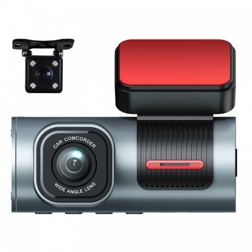 iWear GT7 Duāls Auto Video reģistrātors DVR kamera HD priekšpusē + aizmugurē 480p G-Sensor GPS Wi-Fi 3.16'' LCD Melns image 1