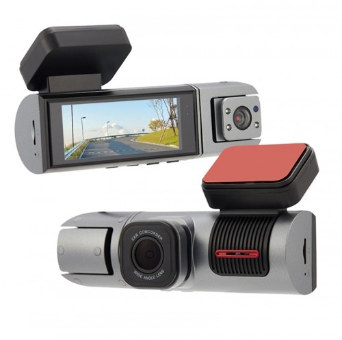 iWear GT8 Duāls Auto video reģistrātors kamera HD priekšējā + aizmugurējā kamera 480p G-Sensor GPS Wi-Fi 3.16'' LCD melns image 1